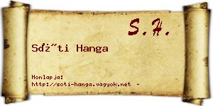 Sóti Hanga névjegykártya